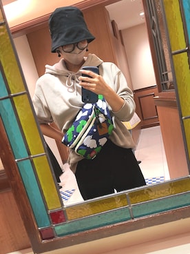 「スウエットパンツ」｜「アイテム（スラックス）」を使った、kusucoさん（レディース・160cm）の秋コーディネート
