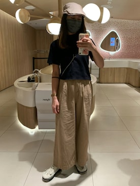 「PULL&BEAR（プルアンドベア）のアイテム（トップス）」を使った、BelaLaさん（レディース・153cm）の夏コーディネート