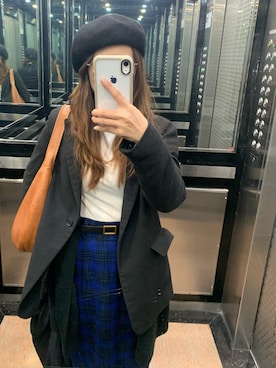 「アイテム（ハンチング/ベレー帽）」を使った、BelaLaさん（レディース・153cm）の冬コーディネート