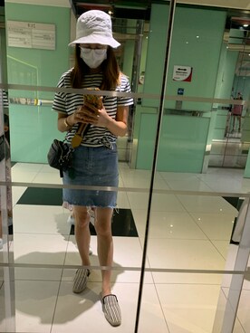 「PULL&BEAR（プルアンドベア）のアイテム（スカート）」を使った、BelaLaさん（レディース・153cm）の夏コーディネート