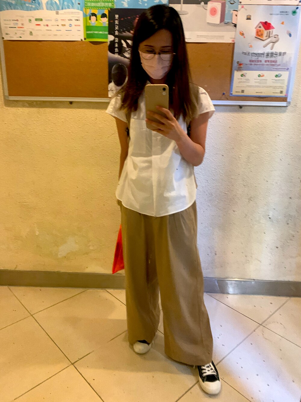 「ootd」｜「UNIQLOのアイテム（シャツ/ブラウス、ホワイト系）」を使った、BelaLaさん（レディース・153cm）の春コーディネートの1枚目の写真