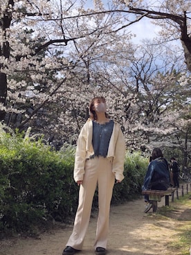 「flower」｜「アイテム（ジャケット/アウター）」を使った、Ayamiさん（レディース・162cm）の秋コーディネート