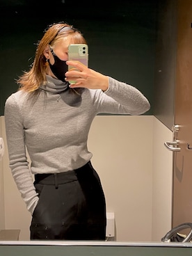 「SLY（スライ）のMANISH HW パンツ/ハイウエストマニッシュ（スラックス、ブラック系）」を使った、Ayamiさん（レディース・162cm）の秋コーディネート