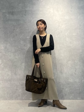 「アイテム（ワンピース/ドレス）」を使った、鈴ゆりかさん（レディース・157cm・30代）の秋コーディネート