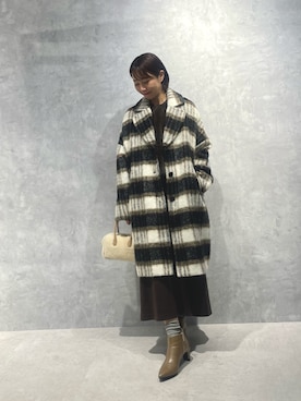 「アイテム（ジャケット/アウター）」を使った、鈴ゆりかさん（レディース・157cm）の冬コーディネート