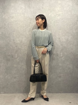 「NANO universe（ナノユニバース）のアイテム（スラックス）」を使った、鈴ゆりかさん（レディース・157cm）の冬コーディネート