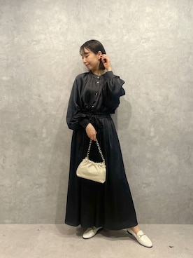 「NANO universe（ナノユニバース）のアイテム」を使った、鈴ゆりかさん（骨格ウェーブ・レディース・157cm）の冬コーディネート