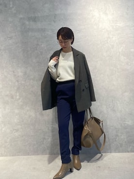「アイテム（テーラードジャケット）」を使った、鈴ゆりかさん（レディース・157cm・30代）の秋コーディネート