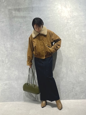 「アイテム（ジャケット/アウター）」を使った、鈴ゆりかさん（レディース・157cm）の冬コーディネート