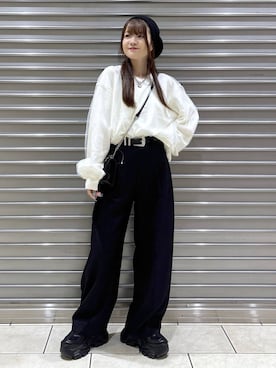 「アイテム（ハンチング/ベレー帽）」を使った、mizukiさん（レディース・157cm・20代）の秋コーディネート