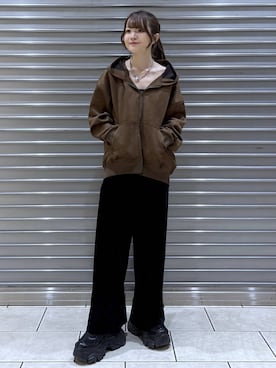 「アイテム（パーカー）」を使った、mizukiさん（レディース・157cm・20代）の秋コーディネート