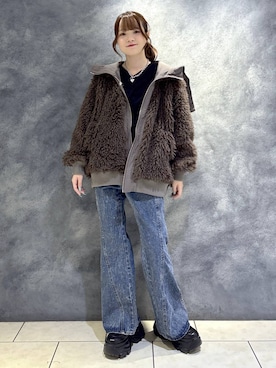 「PAGEBOY（ページボーイ）の【選べる着丈/前後2WAY/マシンウォッシャブル】マルチWAYネックプルオーバー/ニット（ニット/セーター）」を使った、mizukiさん（レディース・157cm）の秋コーディネート