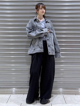 「PAGEBOY（ページボーイ）のプラットチャンキースニーカー【3サイズ展開・軽量】（スニーカー、ブラック系）」を使った、mizukiさん（レディース・156cm）の冬コーディネート