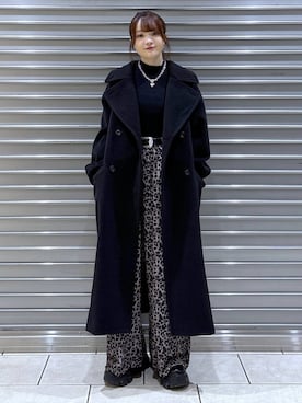 「アイテム（チェスターコート）」を使った、mizukiさん（レディース・157cm・20代）の冬コーディネート