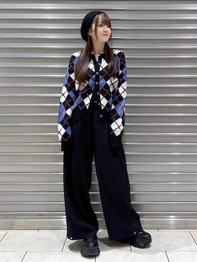 「アイテム（ハンチング/ベレー帽）」を使った、mizukiさん（レディース・157cm）の秋コーディネート