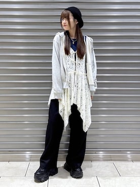 「アイテム（チュニック）」を使った、mizukiさん（レディース・157cm）の秋コーディネート