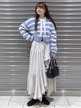 「PAGEBOY（ページボーイ）のモードバックルベルト3（ベルト、ブラック系）」を使った、mizukiさん（レディース・156cm）の冬コーディネート