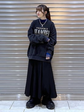 「おでかけ」｜「アイテム（スウェット）」を使った、mizukiさん（レディース・157cm）の秋コーディネート