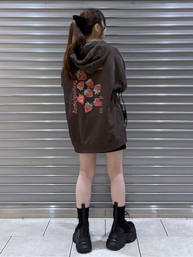 「アイテム（パーカー）」を使った、mizukiさん（レディース・157cm・20代）の秋コーディネート