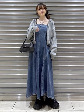 「PAGEBOY（ページボーイ）のレースアップソックスブーツ 【3サイズ展開・軽量】（ブーツ、ブラック系）」を使った、mizukiさん（レディース・156cm）の冬コーディネート