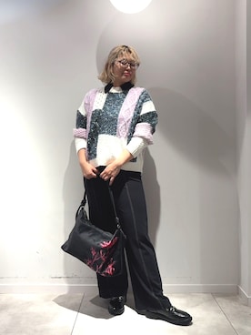 「アイテム（オールインワン・サロペット）」を使った、Desigual長島 STAFFさん（レディース・168cm）の秋コーディネート