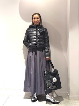「アイテム（バックパック/リュック）」を使った、Desigual長島 STAFFさん（レディース・155cm）の冬コーディネート