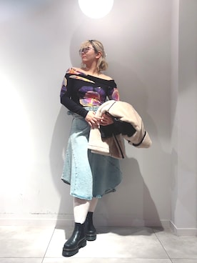 「ストレッチ素材」｜Desigual長島 STAFFさん（レディース・168cm）の秋コーディネート