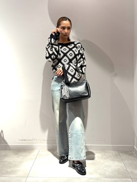 「Desigual（デシグアル）のマルチカラー クロシェ編みトップス（その他トップス）」を使った、Desigual 長島 STAFFさん（レディース・155cm）の秋コーディネート