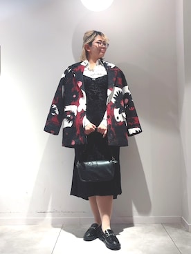 「アイテム（チェスターコート）」を使った、Desigual長島 STAFFさん（レディース・155cm）の秋コーディネート