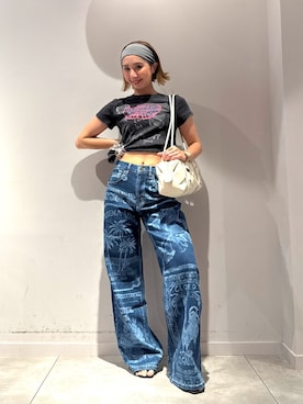 「Desigual（デシグアル）のアイテム」を使った、Desigual長島 STAFFさん（レディース・155cm）の夏コーディネート