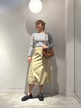 「Desigual（デシグアル）のアイテム」を使った、Desigual長島 STAFFさん（レディース・168cm）の春コーディネート