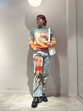 「Desigual（デシグアル）のアイテム」を使った、Desigual長島 STAFFさん（レディース・168cm）の春コーディネート