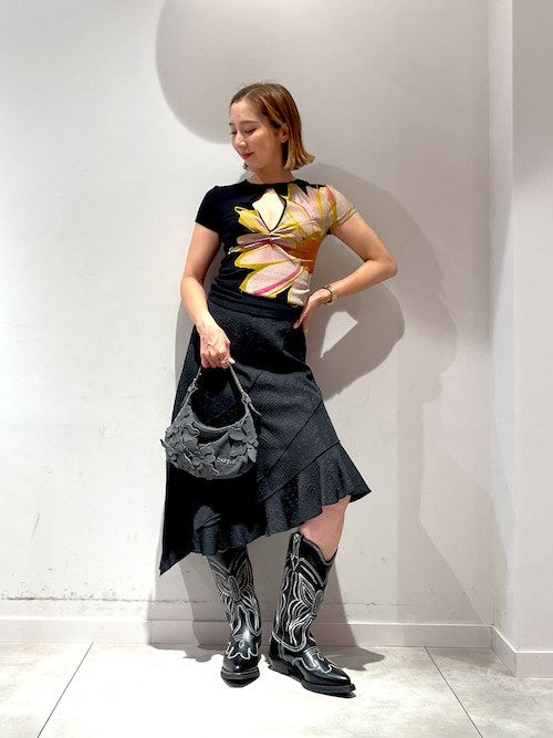 Desigual（デシグアル） tシャツ 半袖 ビッグフラワープリントスリット