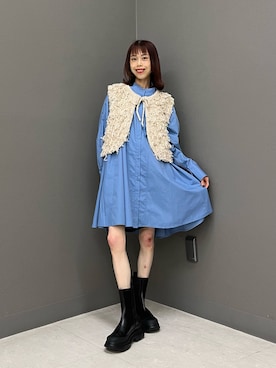 「ファー」｜古木　千尋さん（レディース・152cm）の夏コーディネート
