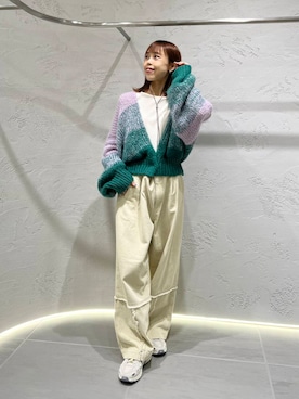 「KBF（ケイビーエフ）のシアーベロアシャーリングスリーブトップス（Tシャツ/カットソー）」を使った、古木　千尋さん（レディース・152cm）の秋コーディネート