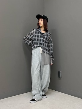 「アイテム（タンクトップ）」を使った、古木　千尋さん（レディース・152cm）の夏コーディネート