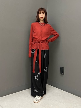 「KBF（ケイビーエフ）の天然石SETネックレス（ネックレス、ブラウン系）」を使った、古木　千尋さん（レディース・152cm）の春コーディネート
