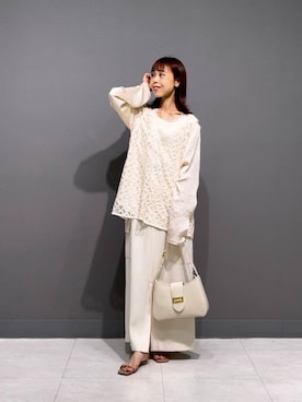 「URBAN RESEARCH（アーバンリサーチ）の2wayコードレースベスト（ベスト）」を使った、古木　千尋さん（レディース・152cm）の夏コーディネート