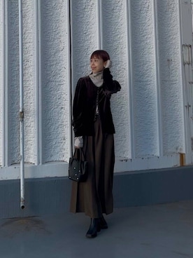 「KBF（ケイビーエフ）のベストセパレートワンピース（ワンピース）」を使った、古木　千尋さん（レディース・152cm）の冬コーディネート