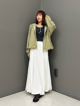 「KBF（ケイビーエフ）のアイテム（シューズ）」を使った、古木　千尋さん（レディース・152cm）の春コーディネート