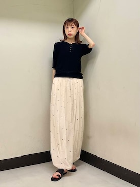 「KBF（ケイビーエフ）のアイテム（ニット/セーター）」を使った、古木　千尋さん（レディース・152cm）の夏コーディネート