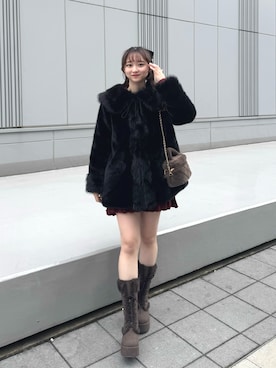 「アイテム（その他アウター）」を使った、hanaさん（レディース・160cm）の冬コーディネート