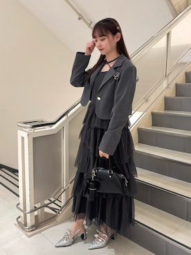「one after another NICE CLAUP（ワンアフターアナザーナイスクラップ）のアイテム（ジャケット/アウター）」を使った、hanaさん（レディース・160cm）の冬コーディネート