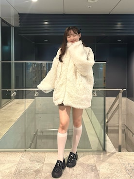 「one after another NICE CLAUP（ワンアフターアナザーナイスクラップ）のアイテム（ブルゾン）」を使った、hanaさん（レディース・160cm）の冬コーディネート