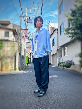 「PUBLIC TOKYO（パブリックトウキョウ）のアイテム（シャツ/ブラウス）」を使った、Renさん（メンズ・173cm）の夏コーディネート