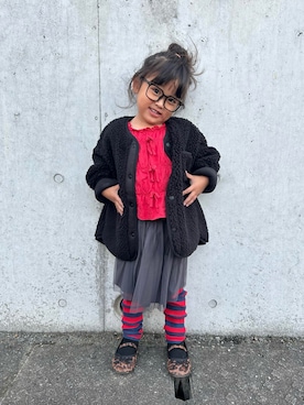 「アイテム（レギンス/スパッツ）」を使った、はるはるさん（キッズ・90cm）の秋コーディネート