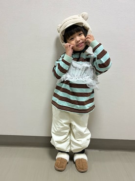 「and D. petit main（アンドディープティマイン）のアイテム」を使った、はるはるさん（キッズ・90cm）の冬コーディネート
