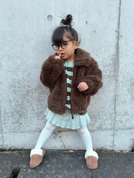 「アイテム（スカート）」を使った、はるはるさん（キッズ・90cm）の秋コーディネート