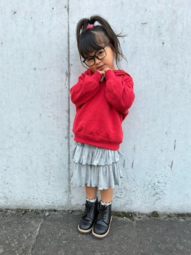 「アイテム（パーカー）」を使った、はるはるさん（キッズ・90cm）の秋コーディネート