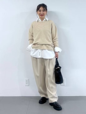 「アイテム（アクセサリー、グレー系）」を使った、RIONさん（レディース・162cm）の冬コーディネート